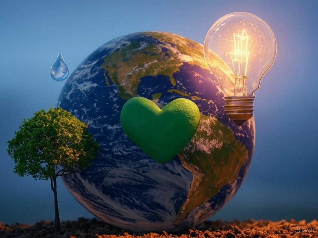 Sustainable living for eco dwellers illustration