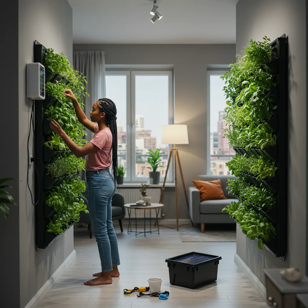 DIY vertical garden wall for space-saving sustainable living in 2025