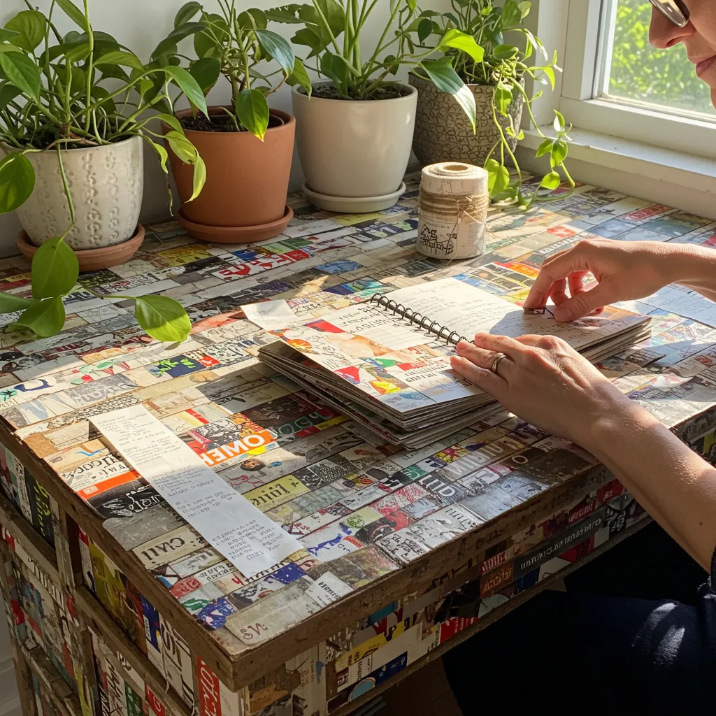 Zero-waste junk journaling 2025 creative setup