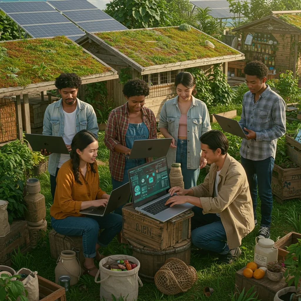 rural dwellers) using laptops